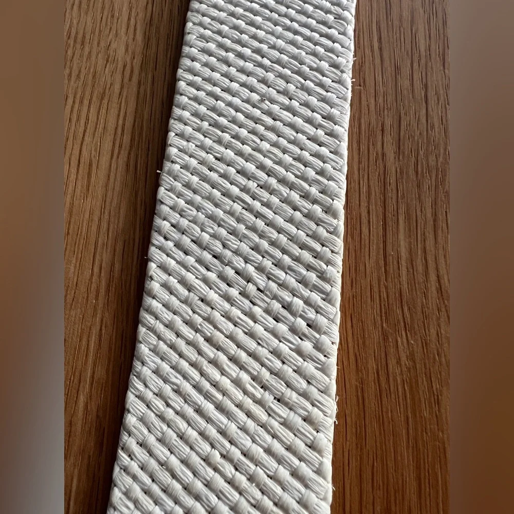 OSCAR DE LA RENTA WOVEN FRINGE TRIM BELT, IVORY, SIZE L, NWT. OSCAR DE LA RENTA WOVEN FRINGE TRIM BELT, IVORY, SIZE L, NWT  main image 4